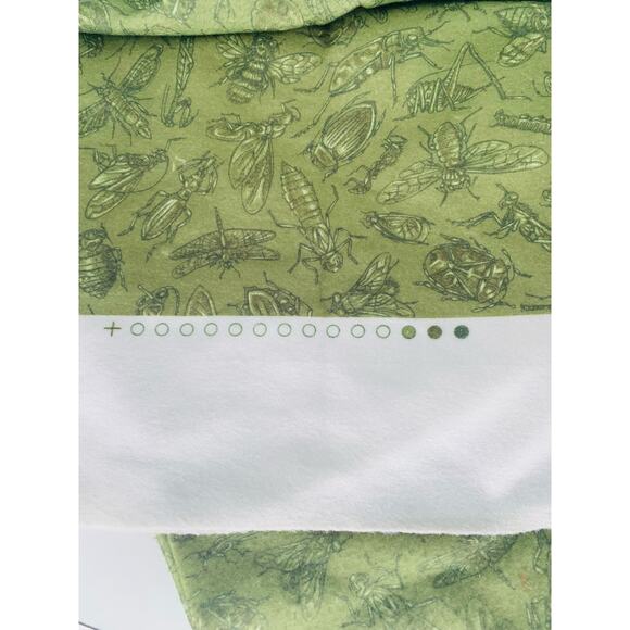 Felt Knit One Way Stretch Green Bugs Cozy Crafting Fabric New Flaws Imperfect - Picture 3 of 5
